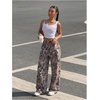 image:imageGORGLITTER Womens Camo Baggy Pants Oversized Wide Leg High Waisted Drawstring Streetwear Camouflage Track Sweat PantsGrey