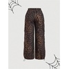 image:imageGORGLITTER Womens Leopard Parachute Pants Cheetah Print Baggy Cargo Track Pants Y2K Elastic High Waisted TrousersBrown