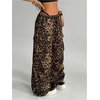 image:imageGORGLITTER Womens Leopard Parachute Pants Cheetah Print Baggy Cargo Track Pants Y2K Elastic High Waisted TrousersYellow
