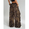 image:imageGORGLITTER Womens Leopard Parachute Pants Cheetah Print Baggy Cargo Track Pants Y2K Elastic High Waisted TrousersYellow