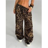 image:imageGORGLITTER Womens Leopard Parachute Pants Cheetah Print Baggy Cargo Track Pants Y2K Elastic High Waisted TrousersYellow