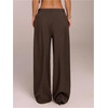image:imageGORGLITTER Womens Low Rise Dress Pants Going Out Formal Outfits Wide Leg Work Slacks Pants Business Casual TrousersBrown