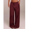 image:imageGORGLITTER Womens Low Rise Dress Pants Going Out Formal Outfits Wide Leg Work Slacks Pants Business Casual TrousersBurgundy