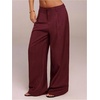 image:imageGORGLITTER Womens Low Rise Dress Pants Going Out Formal Outfits Wide Leg Work Slacks Pants Business Casual TrousersBurgundy