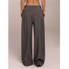 image:imageGORGLITTER Womens Low Rise Dress Pants Going Out Formal Outfits Wide Leg Work Slacks Pants Business Casual TrousersDark Grey