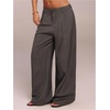 image:imageGORGLITTER Womens Low Rise Dress Pants Going Out Formal Outfits Wide Leg Work Slacks Pants Business Casual TrousersDark Grey