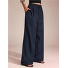 image:imageGORGLITTER Womens Low Rise Dress Pants Going Out Formal Outfits Wide Leg Work Slacks Pants Business Casual TrousersMedium Blue