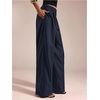 image:imageGORGLITTER Womens Low Rise Dress Pants Going Out Formal Outfits Wide Leg Work Slacks Pants Business Casual TrousersMedium Blue
