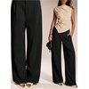 image:imageGORGLITTER Womens Low Rise Dress Pants Going Out Formal Outfits Wide Leg Work Slacks Pants Business Casual TrousersSolid Black