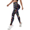 image:imageGORGLITTER Womens Neon 80s Leggings Rave High Waisted Y2K Festival Skinny PantsBlack Multi