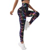 image:imageGORGLITTER Womens Neon 80s Leggings Rave High Waisted Y2K Festival Skinny PantsBlack Multi