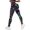 image:imageGORGLITTER Womens Neon 80s Leggings Rave High Waisted Y2K Festival Skinny PantsBlack Multi