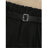 image:imageGORGLITTER Womens Pleated Lace Belted Dress Shorts Wide Leg Tailored Formal Dressy Work Shorts with PocketsBlack Plus