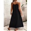 image:imageGORGLITTER Womens Plus Size Summer Dress Boho Beach Sundress Bump Friendly Tropical Sleeveless Maxi Long Cruise DressBlack Print