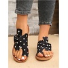 image:imageGORGLITTER Womens Rainbow Dressy Flat Sandals Trendy 2026 Vacation Beach Open Toe Thong Sandals Summer SlidesBlack and White