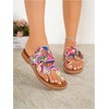 image:imageGORGLITTER Womens Rainbow Dressy Flat Sandals Trendy 2026 Vacation Beach Open Toe Thong Sandals Summer SlidesPink Colorful