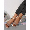 image:imageGORGLITTER Womens Sparkly Glitter Rhinestone Flat Sandals Comfortable Dressy Open Toe Bling Sandals Summer Wedding ShoesRose Gold