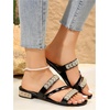 image:imageGORGLITTER Womens Sparkly Strappy Summer Sandals 2026 Dressy Rhinestone Wedding Shoes Cute Trendy Vacation Gold SandalsBlack