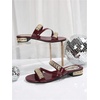 image:imageGORGLITTER Womens Sparkly Strappy Summer Sandals 2026 Dressy Rhinestone Wedding Shoes Cute Trendy Vacation Gold SandalsBurgundy