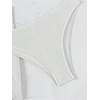 image:imageGORGLITTER Womens Strapless Bandeau Swimsuits High Waisted Cheeky Metal Bikini Sets with Bathing Suit Cover Up SkirtsSolid White