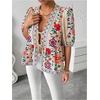 image:imageGORGLITTER Womens Tie Front Floral Peplum Tops Bow Puff Short Sleeve Babydoll ShirtMulticolor