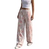 image:imageGORGLITTER Womens Camo Baggy Pants Oversized Wide Leg High Waisted Drawstring Streetwear Camouflage Track Sweat PantsLight Grey