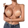 image:imageGORGLITTER Womens Invisible Adhesive Strapless Sticky Bra Push Up No Show Bras with Clear Halter Neck StrapNude