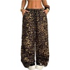 image:imageGORGLITTER Womens Leopard Parachute Pants Cheetah Print Baggy Cargo Track Pants Y2K Elastic High Waisted TrousersYellow