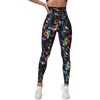 image:imageGORGLITTER Womens Neon 80s Leggings Rave High Waisted Y2K Festival Skinny PantsBlack Multi