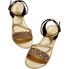 image:imageGORGLITTER Womens Sparkly Glitter Rhinestone Flat Sandals Comfortable Dressy Open Toe Bling Sandals Summer Wedding ShoesGold