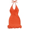 image:imageGORGLITTER Womens Vacation Outfit Crochet Halter Knit Bubble Mini Dress Sexy Beach Cruise Summer Miami Resort OutfitsOrange