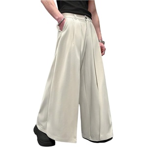 image:imageGORGLITTER Mens Baggy Wide Leg Dress Pants Pleated Work Suit Pants High Waisted Slacks Business Casual TrousersBeige
