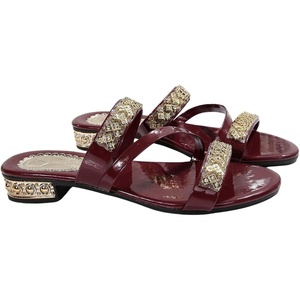 image:imageGORGLITTER Womens Sparkly Strappy Summer Sandals 2026 Dressy Rhinestone Wedding Shoes Cute Trendy Vacation Gold SandalsBurgundy