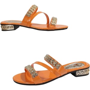 image:imageGORGLITTER Womens Sparkly Strappy Summer Sandals 2026 Dressy Rhinestone Wedding Shoes Cute Trendy Vacation Gold SandalsOrange