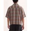 image:imageGORGLITTER Mens Gingham Cropped Shirt Plaid Button Up Short Sleeve Checkered Vintage Streetwear Crop Tops TeeBurnt Orange