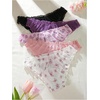 image:imageGORGLITTER Womens 5pack Cute Panties Floral Print Low Rise Frilly Panties Coquette Underwear SetBlack White Pink Purple