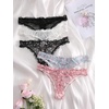 image:imageGORGLITTER Womens 5pack Cute Panties Floral Print Low Rise Frilly Panties Coquette Underwear SetMulticolor Floral