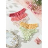 image:imageGORGLITTER Womens 5pack Cute Panties Floral Print Low Rise Frilly Panties Coquette Underwear SetOrange Green Red Pink
