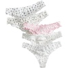 image:imageGORGLITTER Womens 5pack Cute Panties Floral Print Low Rise Frilly Panties Coquette Underwear SetWhite Multi