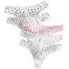 image:imageGORGLITTER Womens 5pack Cute Panties Floral Print Low Rise Frilly Panties Coquette Underwear SetWhite Multi