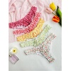image:imageGORGLITTER Womens 5pack Cute Panties Floral Print Low Rise Frilly Panties Coquette Underwear SetYellow Red Pink Green Beige