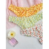 image:imageGORGLITTER Womens 5pack Cute Panties Floral Print Low Rise Frilly Panties Coquette Underwear SetYellow Red Pink Green Beige