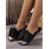image:imageGORGLITTER Womens Bow Cheetah Summer Flat Sandals Leopard Dressy Open Toe Trendy Slide Sandals 2026Black