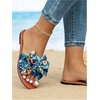 image:imageGORGLITTER Womens Bow Cheetah Summer Flat Sandals Leopard Dressy Open Toe Trendy Slide Sandals 2026Blue