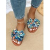 image:imageGORGLITTER Womens Bow Cheetah Summer Flat Sandals Leopard Dressy Open Toe Trendy Slide Sandals 2026Blue