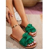 image:imageGORGLITTER Womens Bow Cheetah Summer Flat Sandals Leopard Dressy Open Toe Trendy Slide Sandals 2026Green Bow