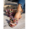 image:imageGORGLITTER Womens Bow Cheetah Summer Flat Sandals Leopard Dressy Open Toe Trendy Slide Sandals 2026Multicolor