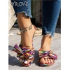 image:imageGORGLITTER Womens Bow Cheetah Summer Flat Sandals Leopard Dressy Open Toe Trendy Slide Sandals 2026Multicolor