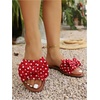 image:imageGORGLITTER Womens Bow Cheetah Summer Flat Sandals Leopard Dressy Open Toe Trendy Slide Sandals 2026Red