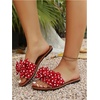 image:imageGORGLITTER Womens Bow Cheetah Summer Flat Sandals Leopard Dressy Open Toe Trendy Slide Sandals 2026Red